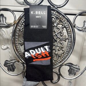 Men's Black Socks - Adult-ish Design